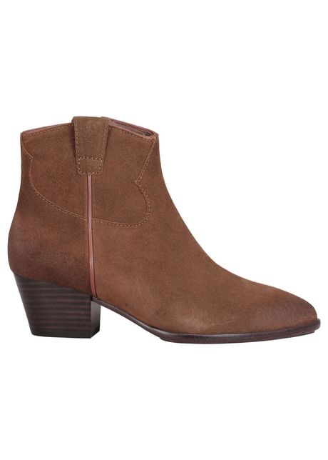 Ash houston suede leather women s heeled ankle boots colour russet