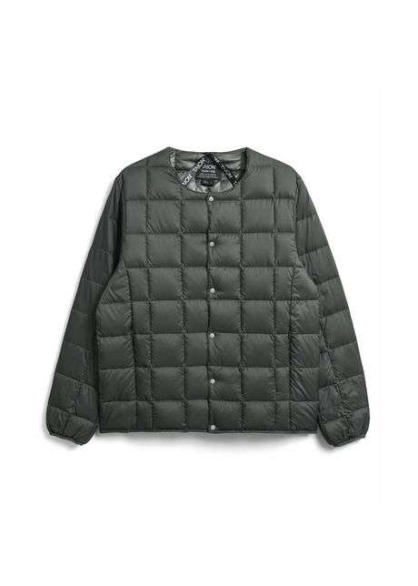Basic button down round neck inner jacket taion