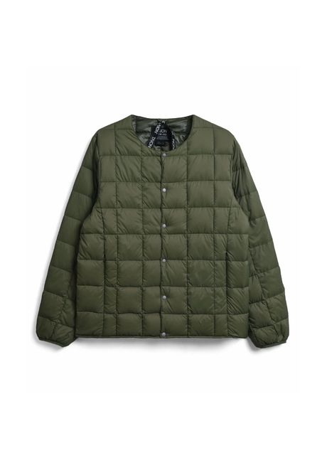 Basic button down round neck inner jacket taion