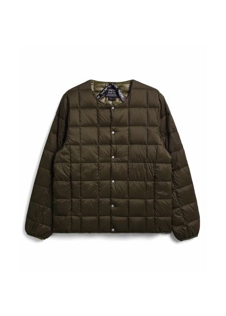 Basic button down round neck inner jacket taion