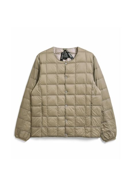 Basic button down round neck inner jacket taion
