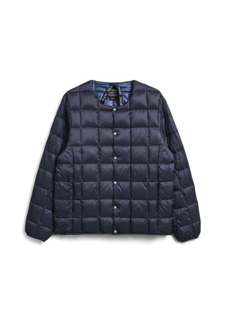 Basic button down round neck inner jacket taion