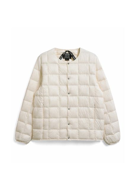 Basic button down round neck inner jacket taion