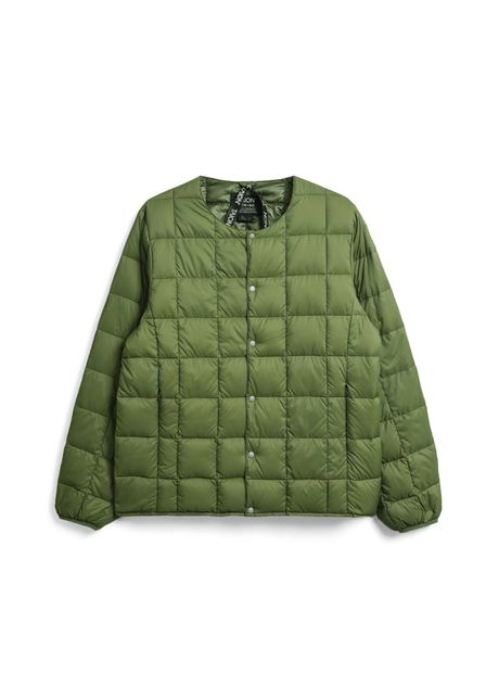 Basic button down round neck inner jacket taion
