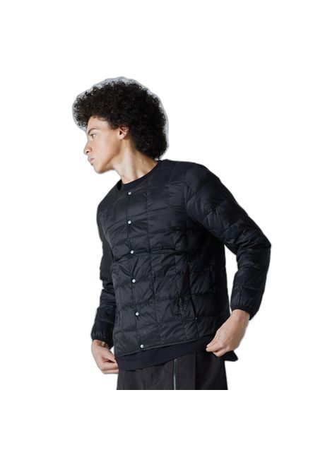 Basic button down round neck inner jacket taion