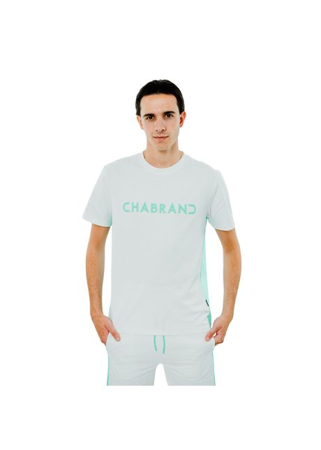 Bicolour t shirt with logo chabrand