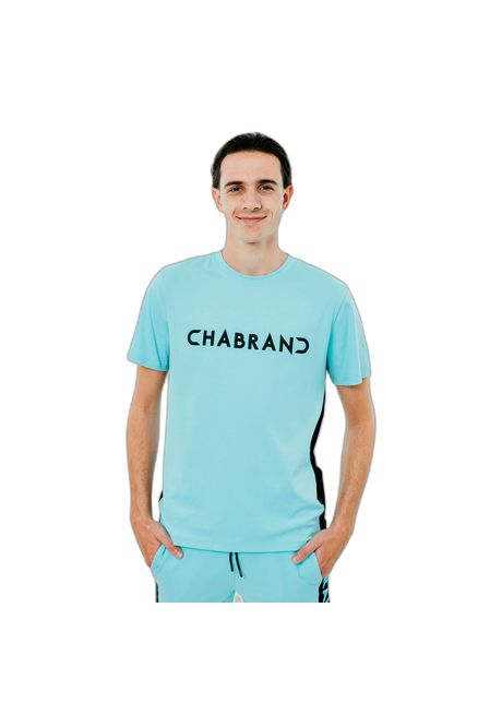 Bicolour t shirt with logo chabrand