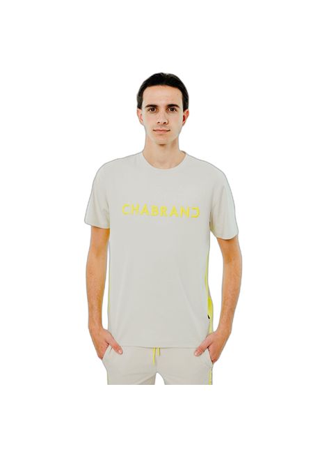 Bicolour t shirt with logo chabrand