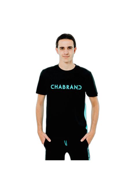 Bicolour t shirt with logo chabrand