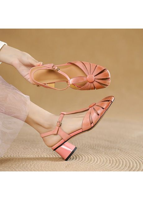 Chiko carter square toe block heels t strap shoes