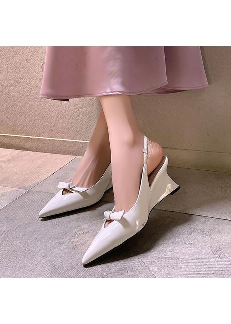Chiko cartier pointy toe wedge slingback shoes