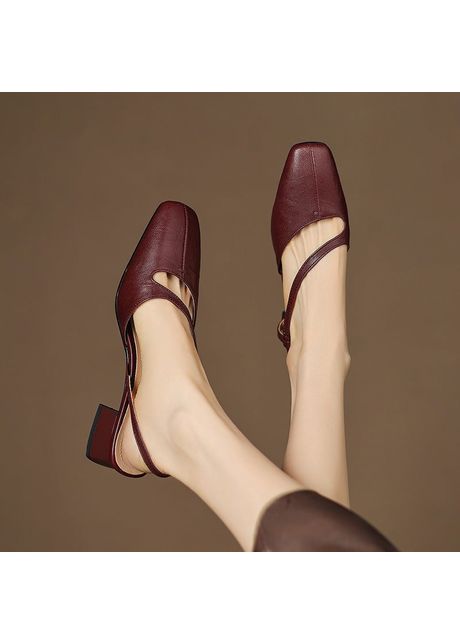 Chiko catrin square toe block heels slingback shoes