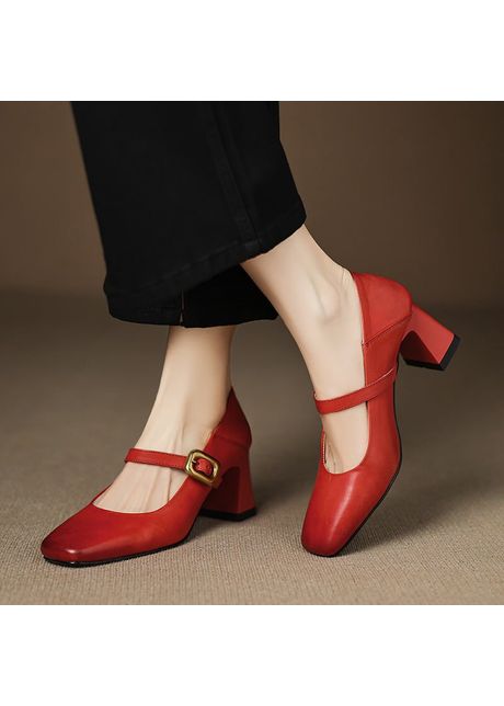 Chiko causer square toe chunky heels mary jane shoes