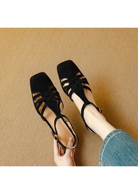 Chiko celaeno square toe block heels t strap shoes