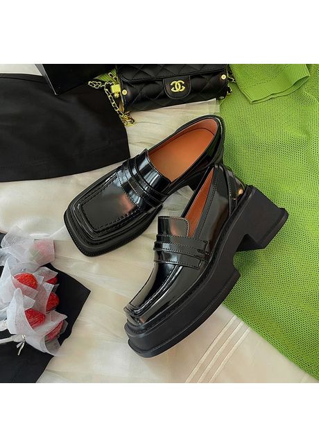 Chiko dezba square toe block heels loafers shoes