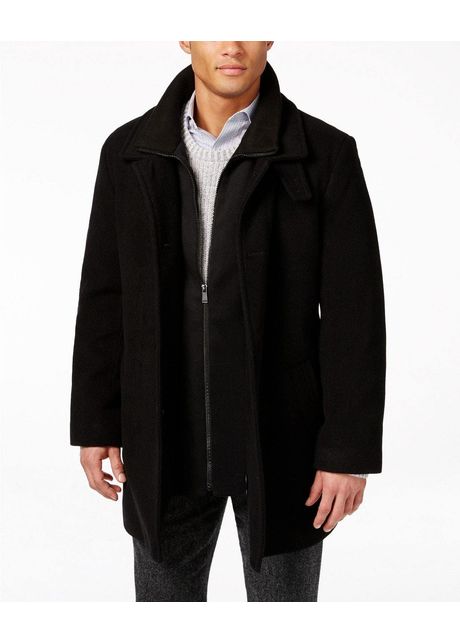 Coleman wool blend overcoat black