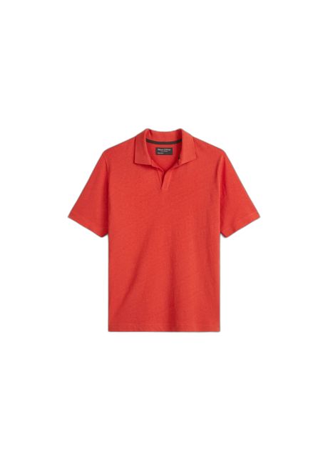 Cotton and linen blend polo with countryside collar marc o polo