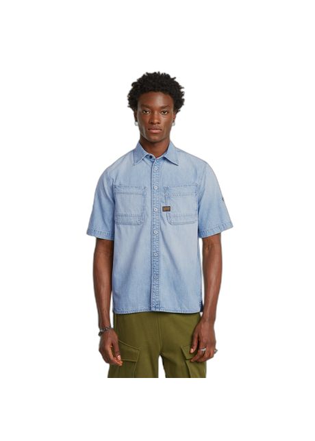 Denim shirt with slanted double pockets g star