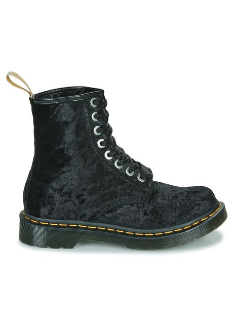Dr martens vegan 1460 crushed velvet women s ankle boots colour black