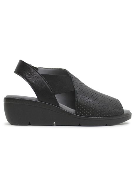 Fly london nisi066fly leather women s slingback wedge sandals colour black