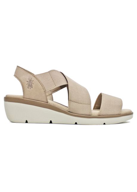 Fly london noli056fly cupido leather women s wedge heels sandals colour taupe