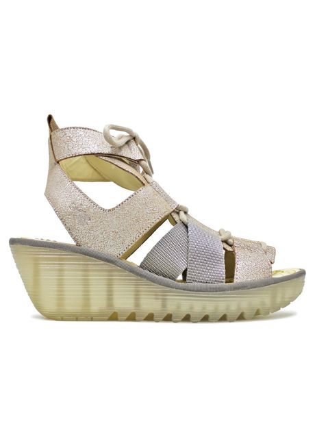 Fly london yaca413fly cool leather women s wedge heels sandals colour pearl
