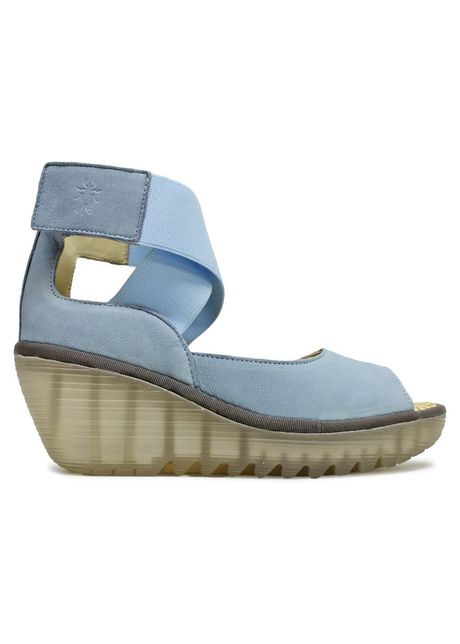 Fly london yefi473fly cupido leather women s wedge heels sandals colour sky blue