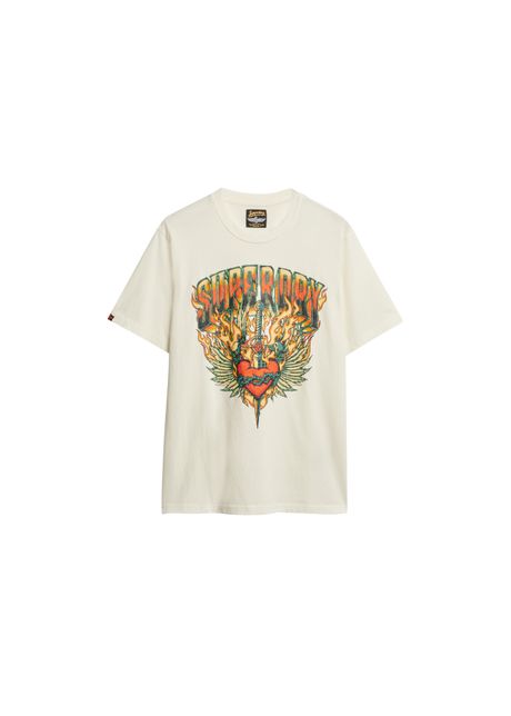 Graphic oversized t shirt superdry biker rock
