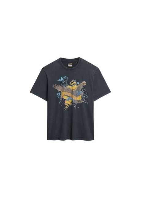 Graphic oversized t shirt superdry biker rock