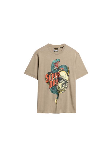 Graphic oversized t shirt superdry biker rock