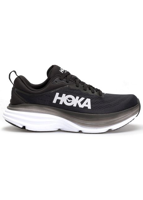 Hoka bondi 8 textile men s running black white sneakers