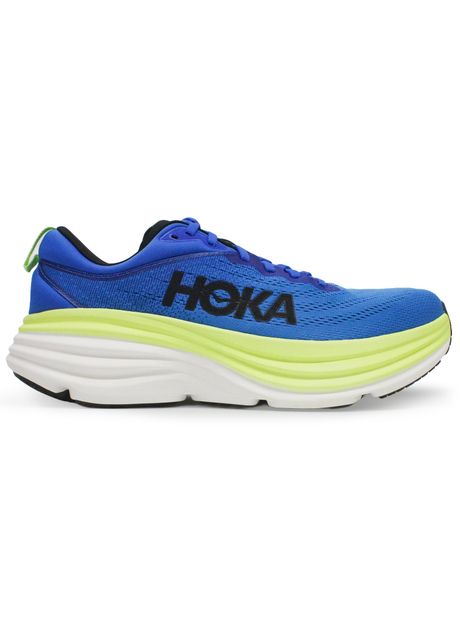 Hoka bondi 8 textile men s running electric cobalt lettuce sneakers
