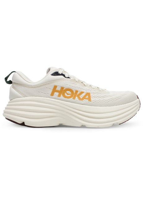 Hoka bondi 8 textile men s running oat milk alabaster sneakers