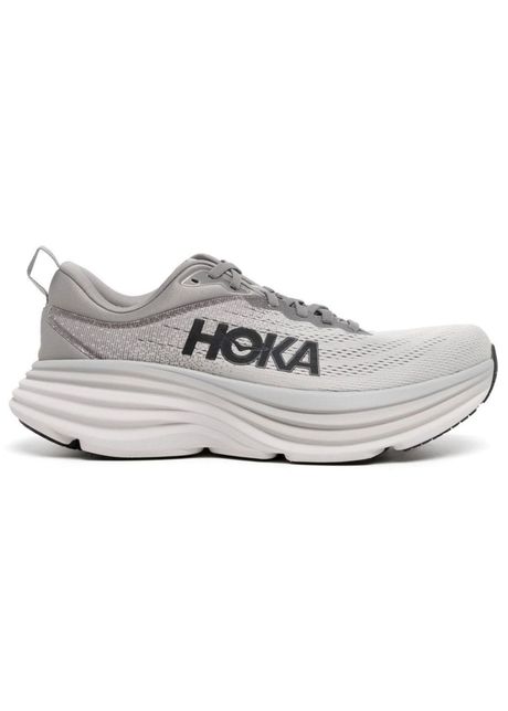 Hoka bondi 8 textile men s running sharkskin harbor mist sneakers