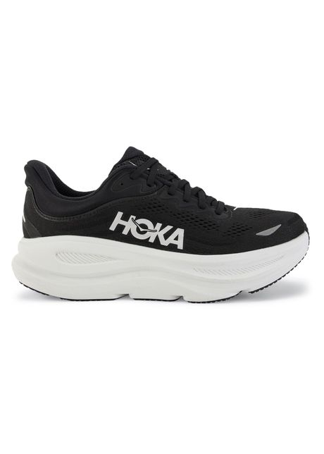 Hoka bondi 9 textile synthetic men s running black white sneakers