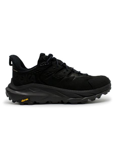 Hoka kaha 2 low gtx leather synthetic men s low top black black sneakers
