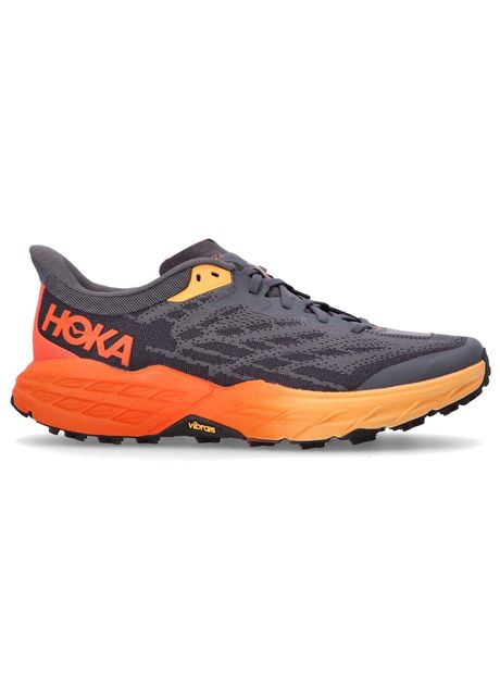 Hoka speedgoat 5 textile synthetic men s low top castlerock flame sneakers