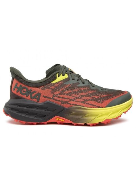 Hoka speedgoat 5 textile synthetic men s low top thyme fiesta sneakers