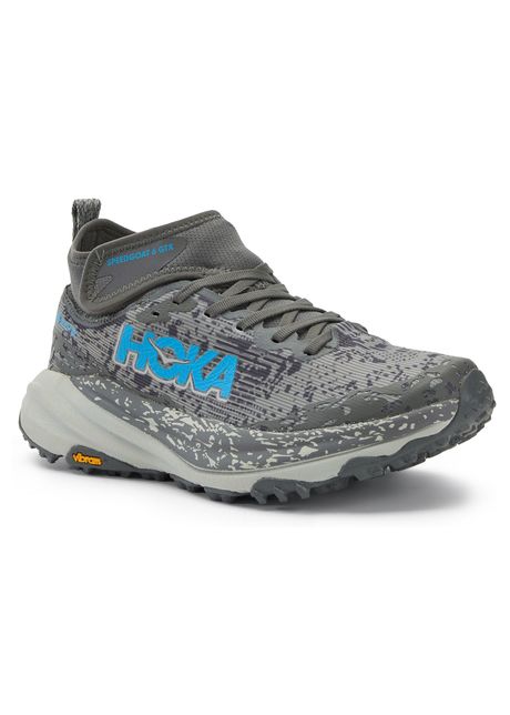 Hoka speedgoat 6 mid gtx textile men s running sneakers colour satellite grey stardust