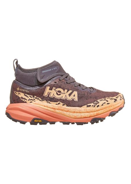 Hoka speedgoat 6 mid gtx textile women s outdoor sneakers colour galaxy guava