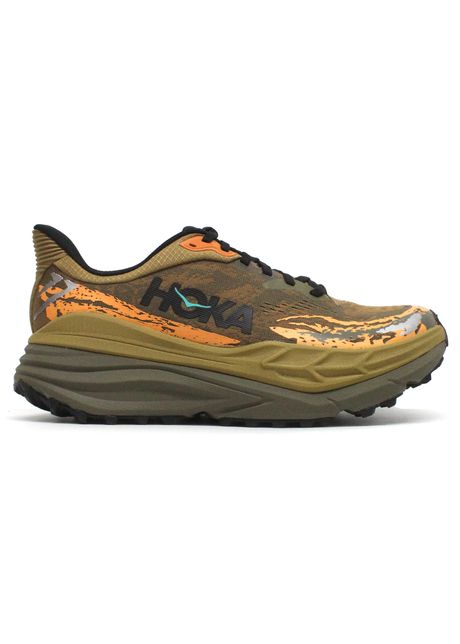 Hoka stinson 7 textile synthetic men s running shoes colour honey antique olive