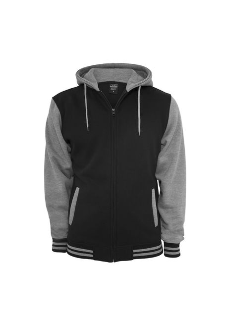 Hooded sweatshirt large sizes urban classic 2 tone zip