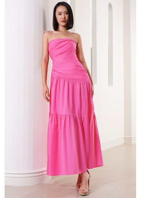 Katrina linen strapless dress