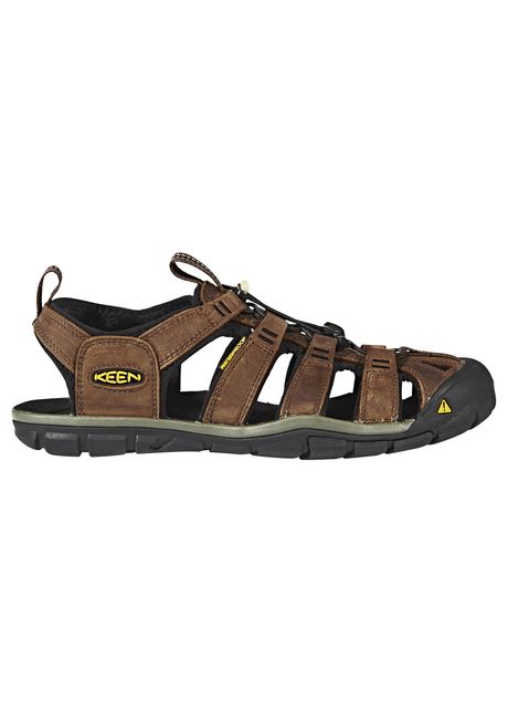 Keen clearwater cnx leather men s slingbacks sandals colour dark earth black