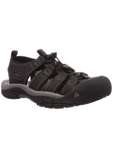 Keen newport leather men s casual sandals colour black steel grey