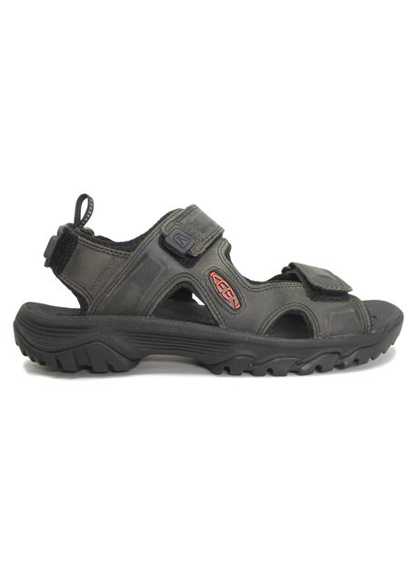 Keen targhee iii open toe leather men s hook and loop sandals colour grey black