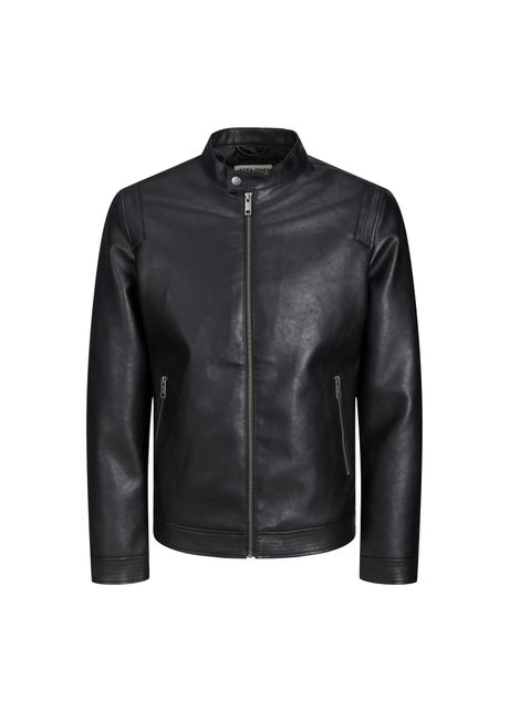 Large leatherette jacket jack jones rocky clean