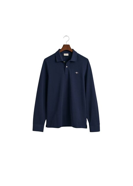 Long sleeve polo shirt gant shield