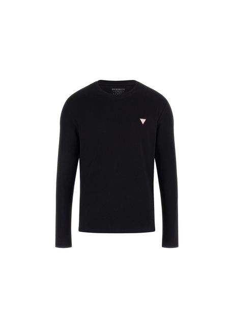 Long sleeved round neck t shirt guess core