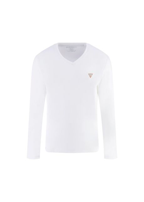 Long sleeved v neck t shirt guess core